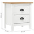 Bedside Cabinet Hill White 18.1"x13.8"x19.5" Solid Pine Wood