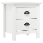 Bedside Cabinet Hill White 18.1"x13.8"x19.5" Solid Pine Wood