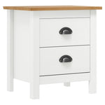 Bedside Cabinet Hill White 18.1"x13.8"x19.5" Solid Pine Wood