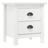 Bedside Cabinet Hill White 18.1"x13.8"x19.5" Solid Pine Wood