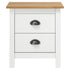 Bedside Cabinet Hill White 18.1"x13.8"x19.5" Solid Pine Wood