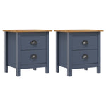Bedside Cabinets Hill 2pcs Gray 18.1"x13.8"x19.5" Pine Wood
