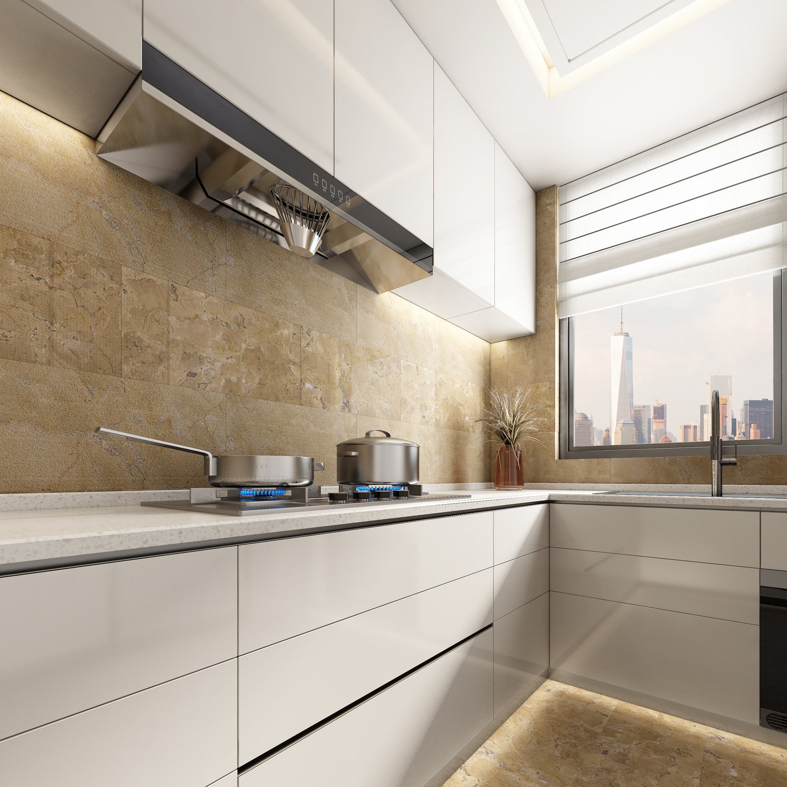 Beige marble, natural marble, for wall and floor, polished marble tile, natural stone