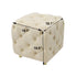 Beige Modern Velvet Upholstered Ottoman, Exquisite Small End Table, Soft Foot Stool,Dressing Makeup Chair, Comfortable Seat for Living Room, Bedroom, Entrance