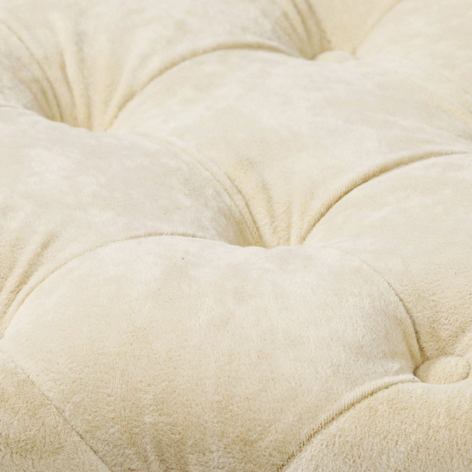 Beige Modern Velvet Upholstered Ottoman, Exquisite Small End Table, Soft Foot Stool,Dressing Makeup Chair, Comfortable Seat for Living Room, Bedroom, Entrance