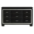Black Finish Dresser Bold Desing 9 Drawers Glamorous Faux-Alligator Textured Fronts Wooden Bedroom Furniture