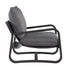 Blaire Sling Chair Upholstered in Charcoal Fabric with Metal Frame