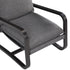 Blaire Sling Chair Upholstered in Charcoal Fabric with Metal Frame