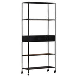 Book Cabinet 31.5"x13.8"x70.9" Rough Mango Wood & Iron - WoodPoly.com