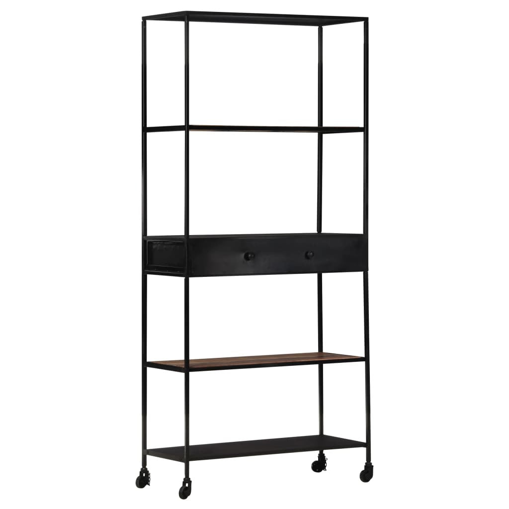 Book Cabinet 31.5"x13.8"x70.9" Rough Mango Wood & Iron - WoodPoly.com
