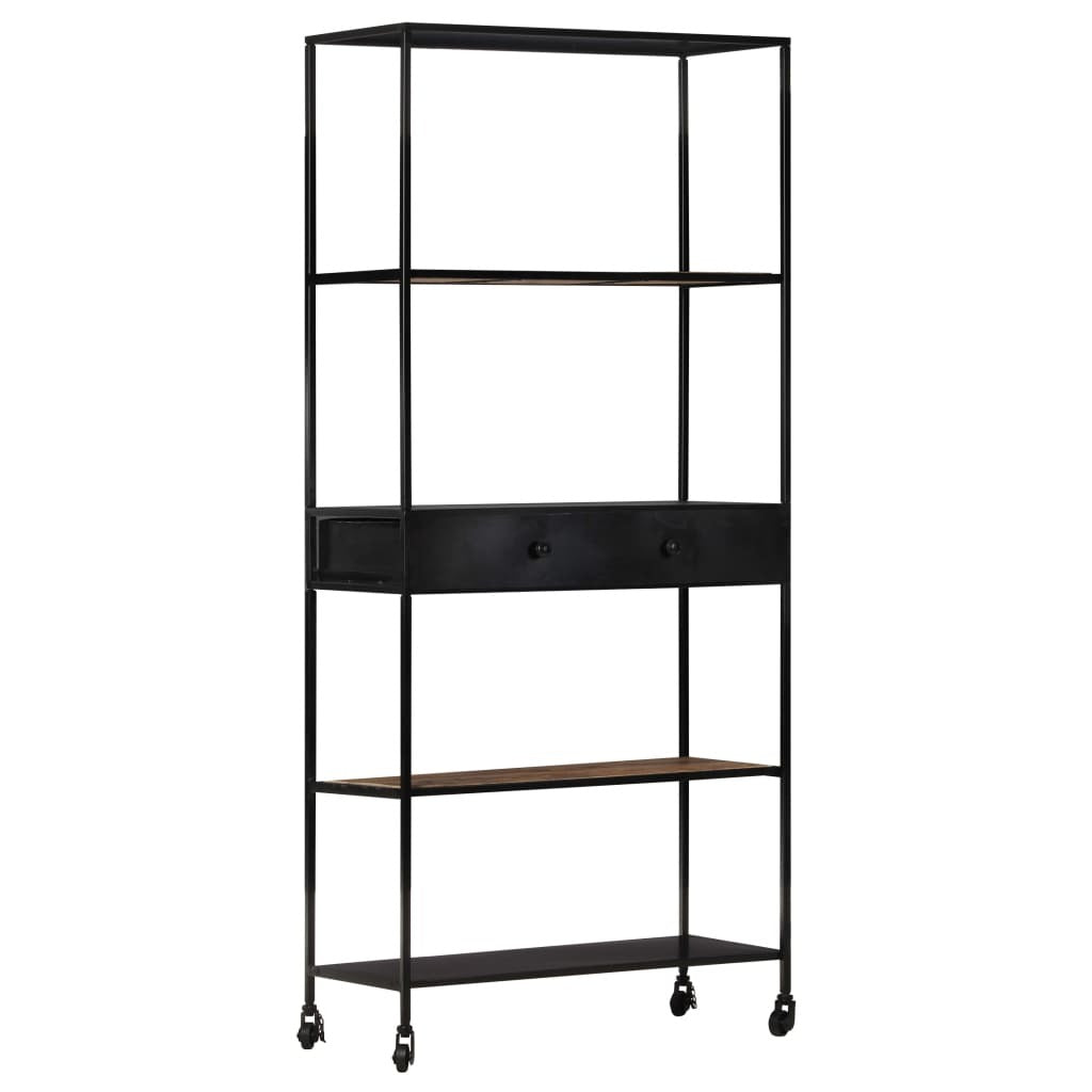 Book Cabinet 31.5"x13.8"x70.9" Rough Mango Wood & Iron - WoodPoly.com