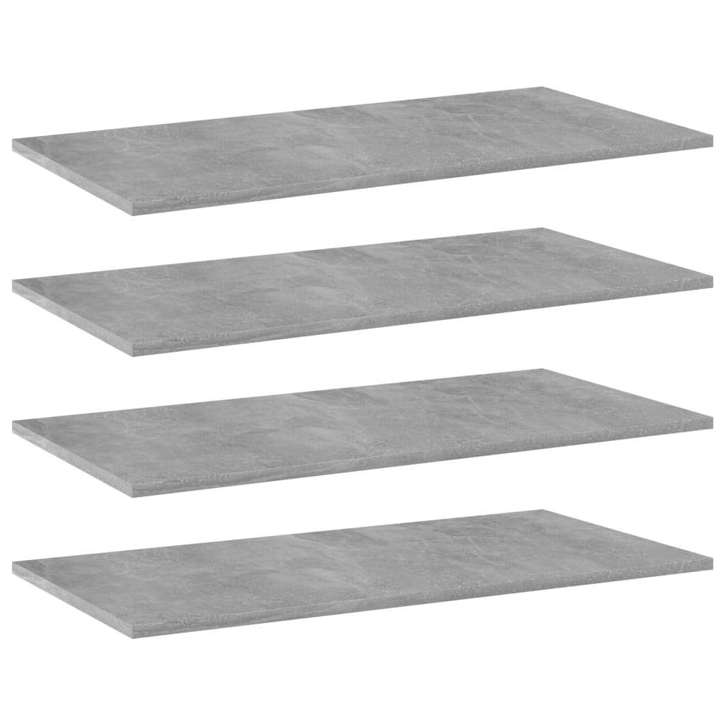 Bookshelf Boards 4 pcs Concrete Gray 31.5