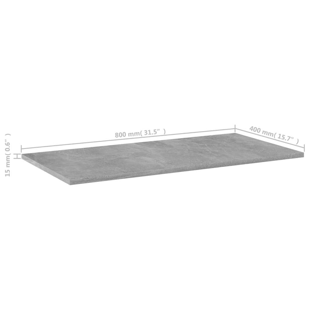Bookshelf Boards 4 pcs Concrete Gray 31.5