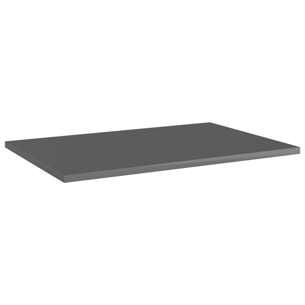 Bookshelf Boards 8 pcs High Gloss Gray 23.6