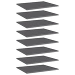 Bookshelf Boards 8 pcs High Gloss Gray 23.6"x19.7"x0.6" Engineered Wood - WoodPoly.com