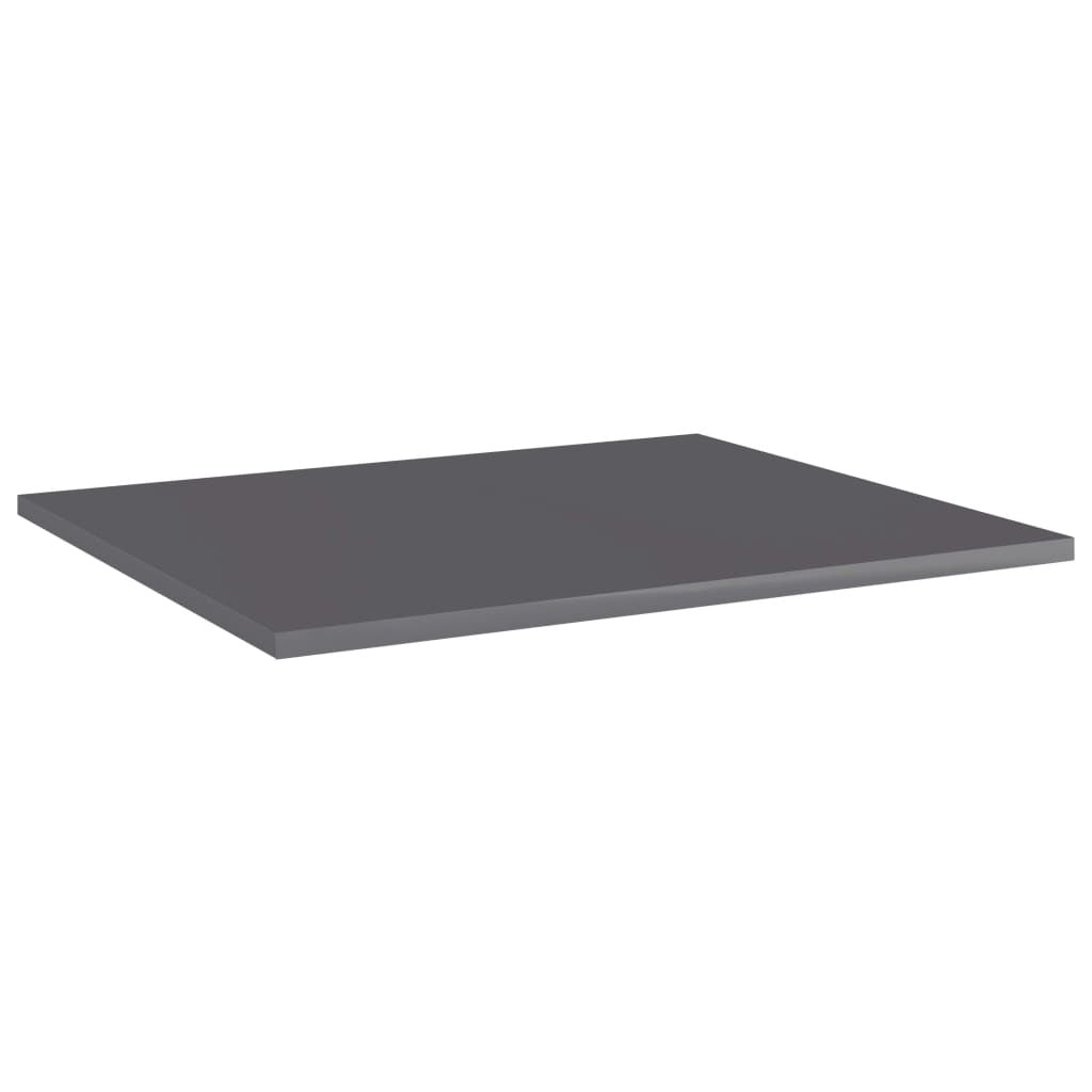 Bookshelf Boards 8 pcs High Gloss Gray 23.6