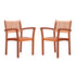 Caladesi Reddish Brown Wood Coastal Stackable Patio Armchair (Set of 2)