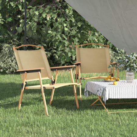 Camping Chairs 2 pcs Beige 21.3