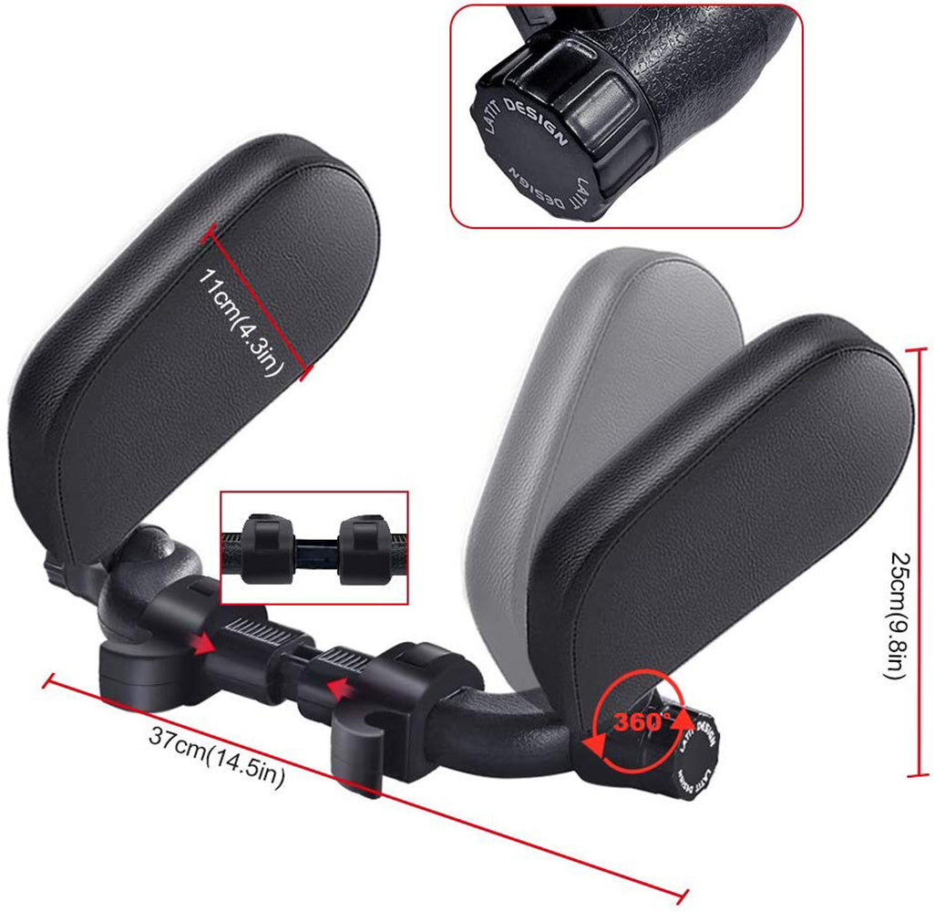 Car Travel Headrest Car Seat Headrest Pillow Adjustable PU Leather Head Neck Pillow Headrest for Travel Sleep Neck Support - WoodPoly.com