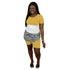 Casual Color Block Stitching Striped Sports Shorts Set - WoodPoly.com