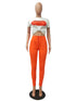 Casual Lip Print Alphabet Pant Set - WoodPoly.com