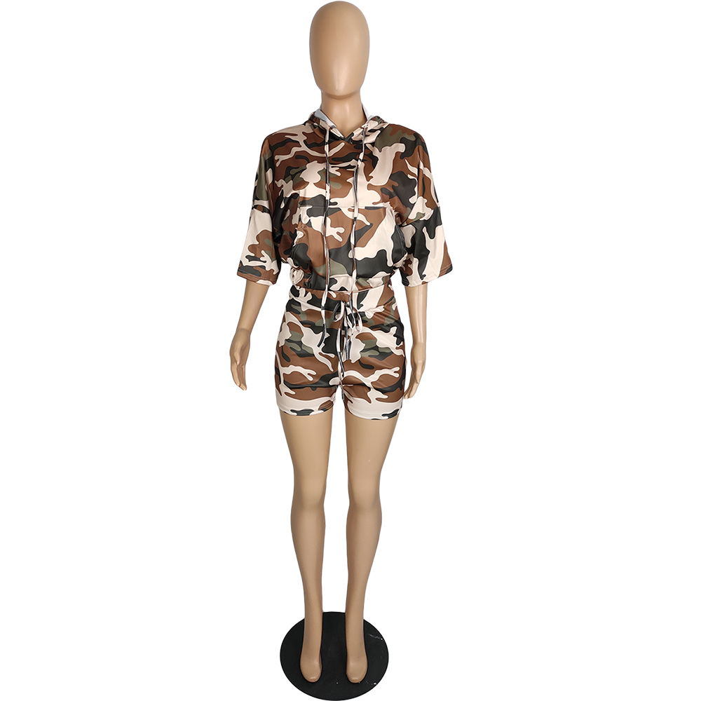 Casual Printed Camouflage Two-piece Set - WoodPoly.com