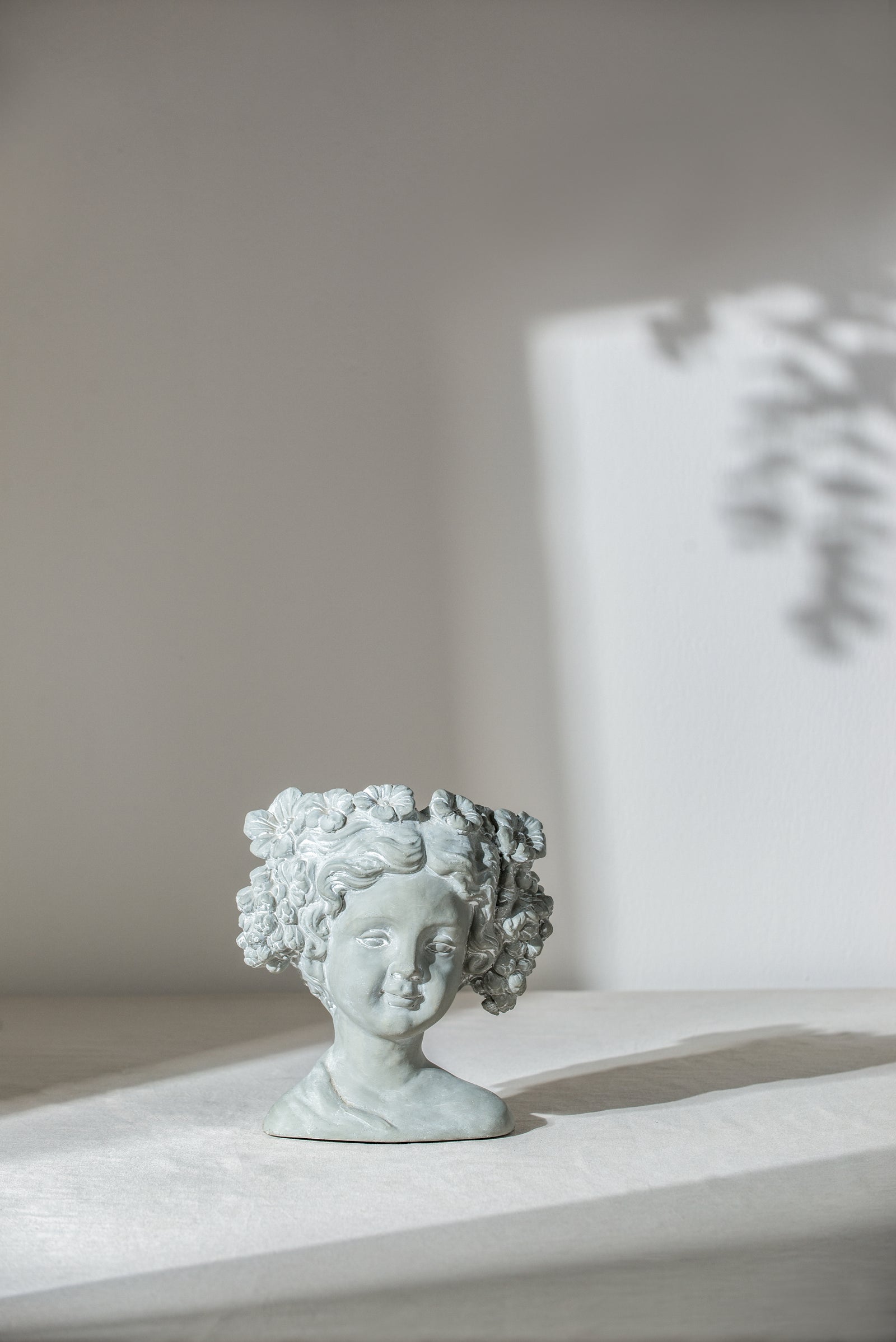 Cement Bust Wall Planter - Indoor Outdoor Home Garden Decor, 8