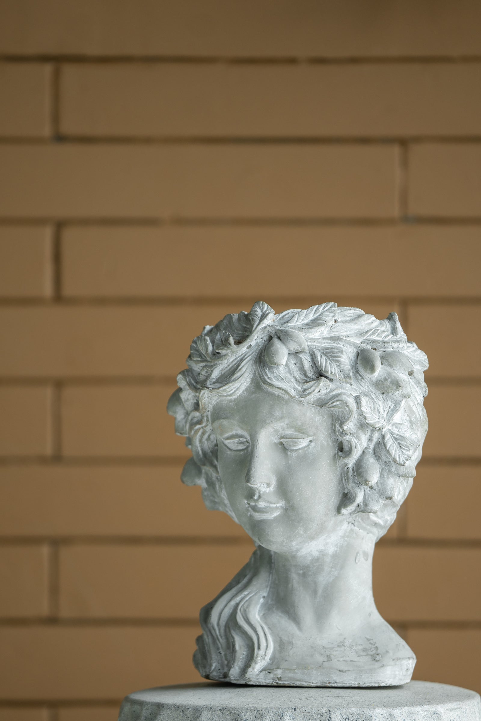 Cement Bust Wall Planter - Indoor Outdoor Home Garden Decor, 8