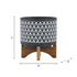 CERAMIC 8" AZTEC PLANTER ON WOODEN STAND, GRAY