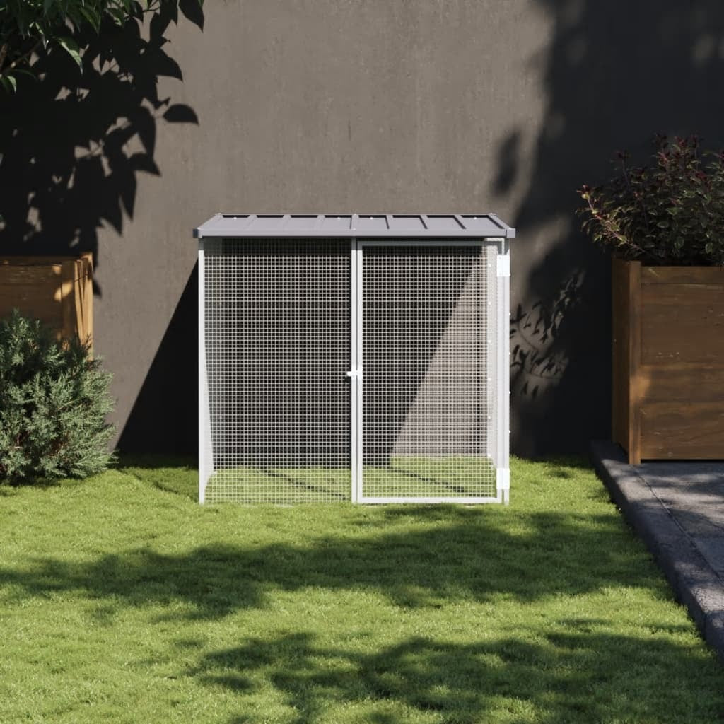 Chicken Cage with Roof Light Gray 40.6