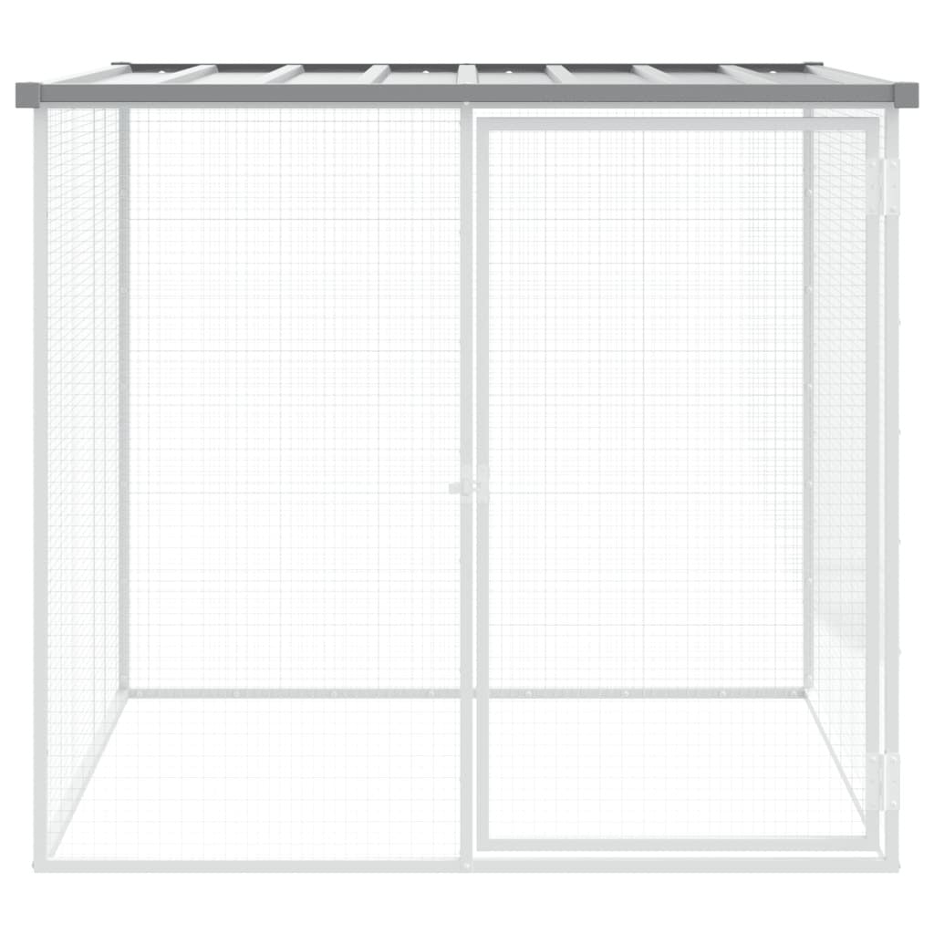 Chicken Cage with Roof Light Gray 40.6