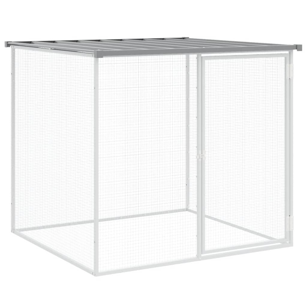 Chicken Cage with Roof Light Gray 40.6