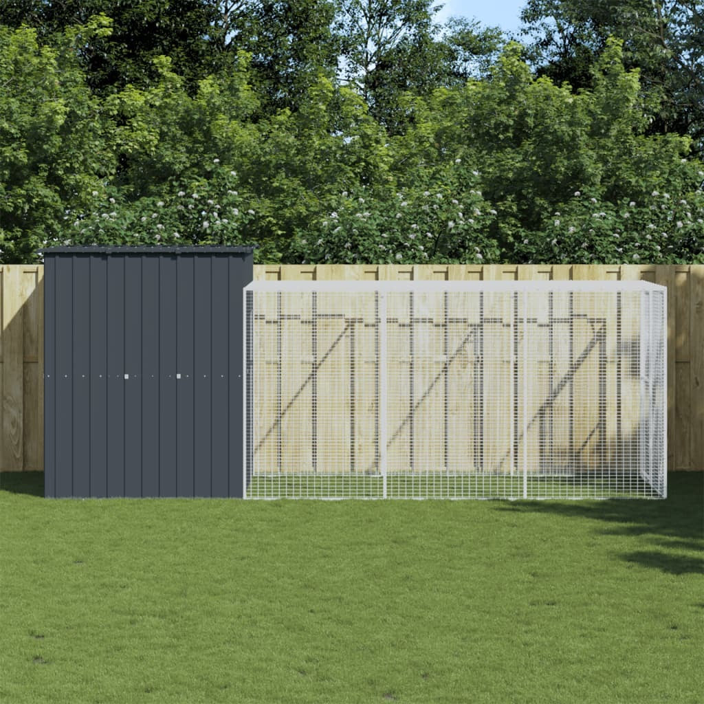 Chicken Cage with Run Anthracite 65