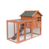 Chicken Coop Wooden Bunny Rabbit Hutch; Outdoor Large Hen Cage with Ventilation Door; Removable Tray & Ramp Garden Backyard Pet House Chicken Nesting Box RT
