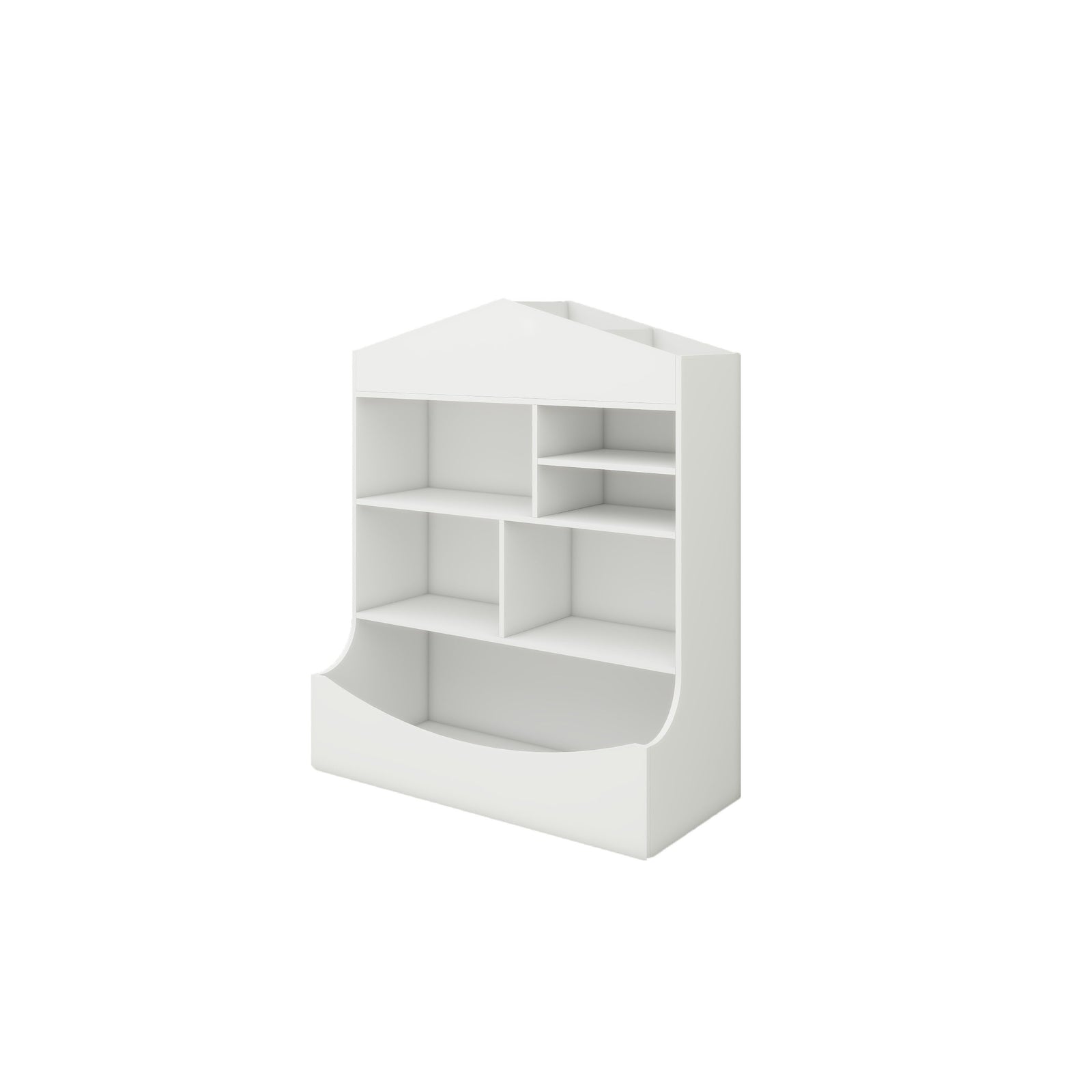 Children's Multi-Functional 7 Shelf Bookcase, Storage Display, Rack, Organizer, White,14.37