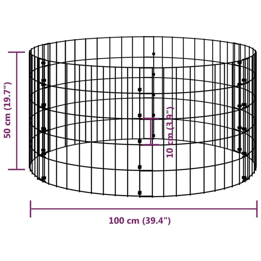 Circular Gabion Pole Galvanized Steel Ø39.4