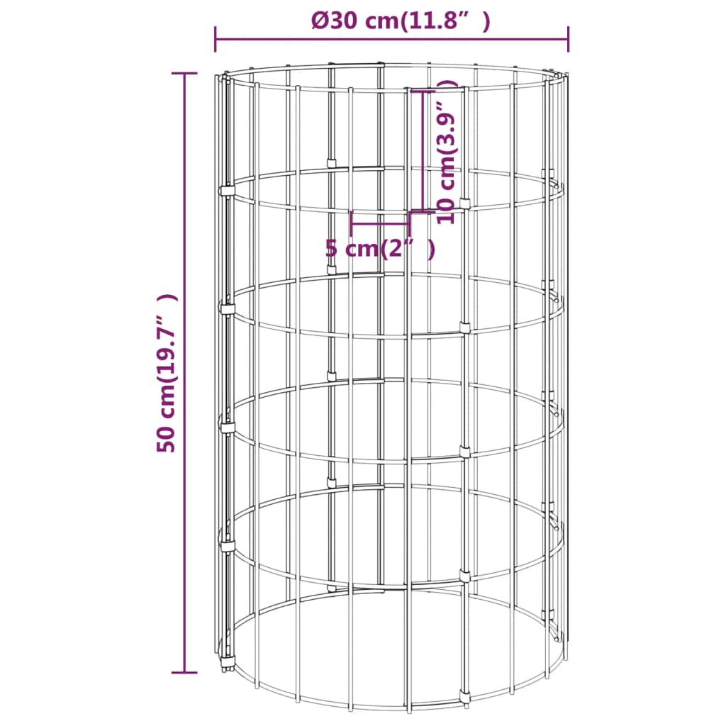 Circular Gabion Raised Beds 3 pcs Galvanized Steel Ø11.8