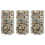 Circular Gabion Raised Beds 3 pcs Galvanized Steel Ø11.8"x19.7"