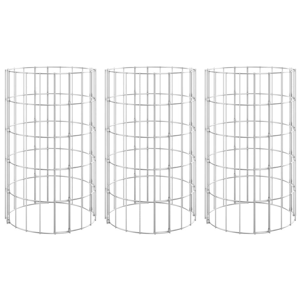 Circular Gabion Raised Beds 3 pcs Galvanized Steel Ø11.8