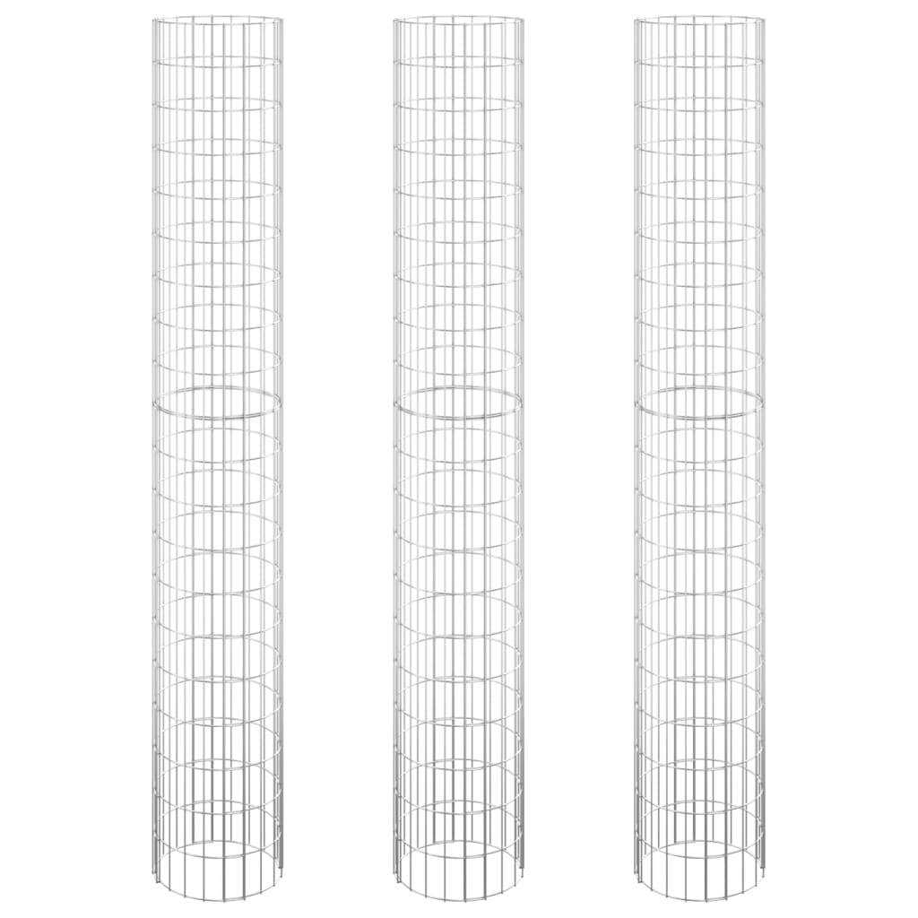 Circular Gabion Raised Beds 3 pcs Galvanized Steel Ø11.8"x78.7"