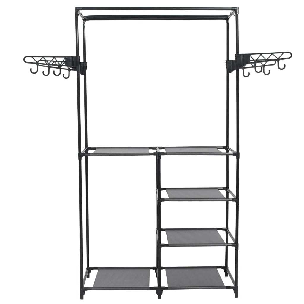 Clothes Rack Steel and Non-woven Fabric 34.3"x17.3"x62.2" Black