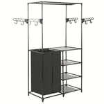 Clothes Rack Steel and Non-woven Fabric 34.3"x17.3"x62.2" Black