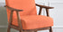 Contemporary Design 1pc Counter Height Chair Stylish Durable Wooden Orange Color Fabric Upholstery Cushioned Seat Backrest Home Furniture