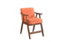Contemporary Design 1pc Counter Height Chair Stylish Durable Wooden Orange Color Fabric Upholstery Cushioned Seat Backrest Home Furniture