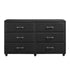 Contemporary Design Black Dresser 1pc 6x Drawers Faux Leather Upholstery Plywood Engineered Wood