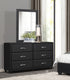 Contemporary Design Black Dresser 1pc 6x Drawers Faux Leather Upholstery Plywood Engineered Wood