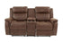 Contemporary Manual Motion Loveseat w Console 1pc Couch Living Room Furniture Dark Coffee Breathable Leatherette