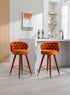 COOLMORE Counter Height Bar Stools Set of 2 for Kitchen Counter Solid Wood Legs with a fixed height of 360 degrees
