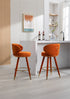 COOLMORE Counter Height Bar Stools Set of 2 for Kitchen Counter Solid Wood Legs with a fixed height of 360 degrees