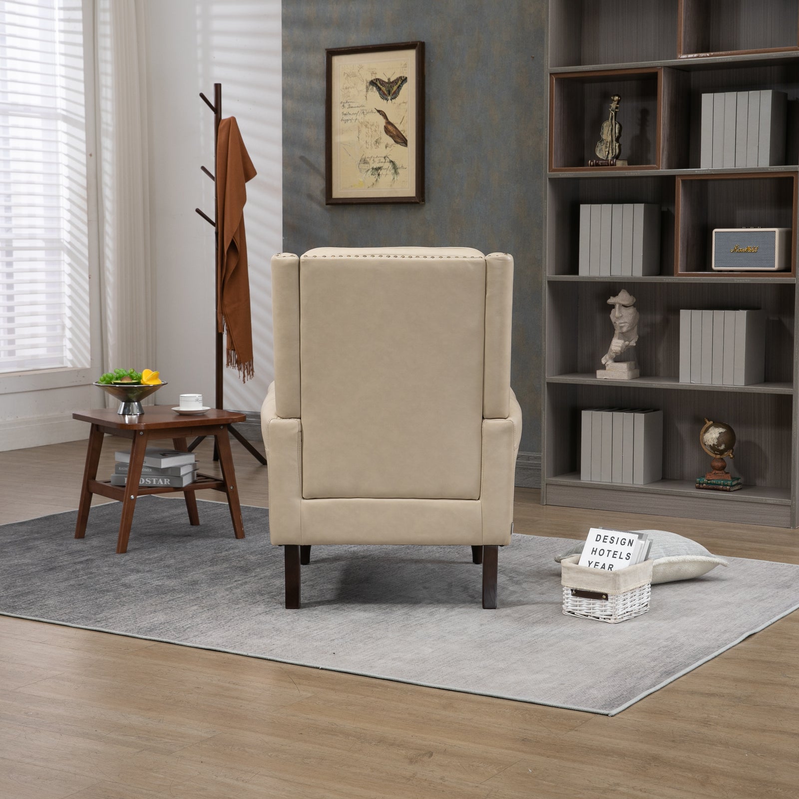 COOLMORE Wood Frame Armchair, Modern Accent Chair Lounge Chair for Living Room